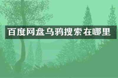 百度网盘乌鸦搜索在哪里