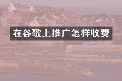 在谷歌上推广怎样收费