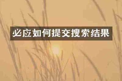 必应如何提交搜索结果