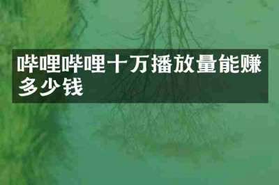 哔哩哔哩十万播放量能赚多少钱