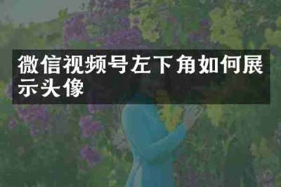 微信视频号左下角如何展示头像