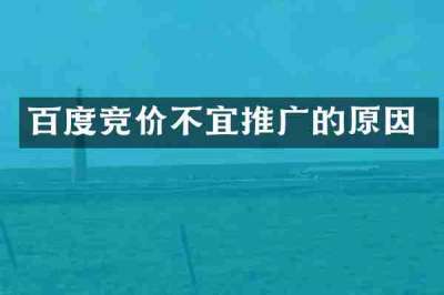百度竞价不宜推广的原因