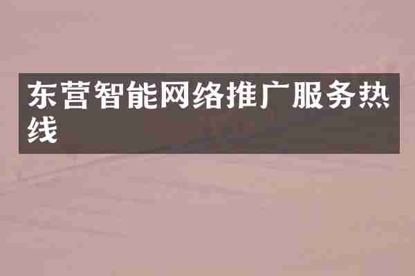 东营智能网络推广服务热线