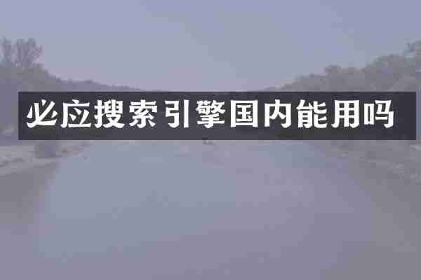 必应搜索引擎国内能用吗