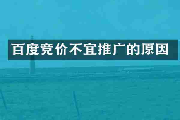 百度竞价不宜推广的原因