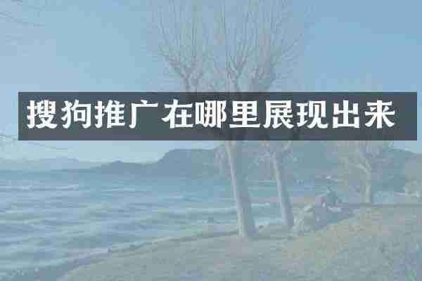 搜狗推广在哪里展现出来