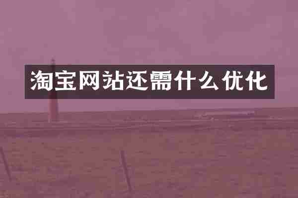 淘宝网站还需什么优化