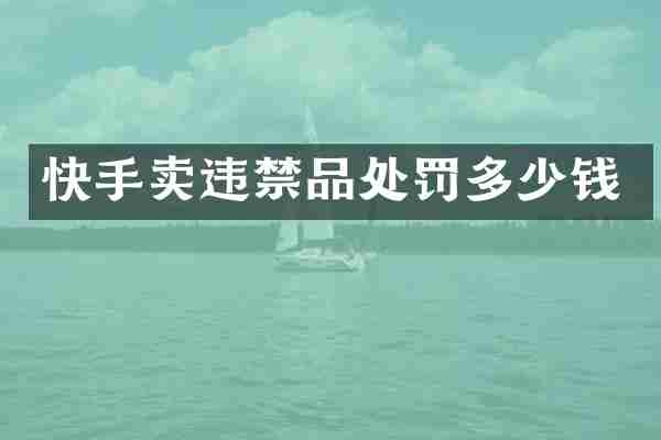 快手卖违禁品处罚多少钱