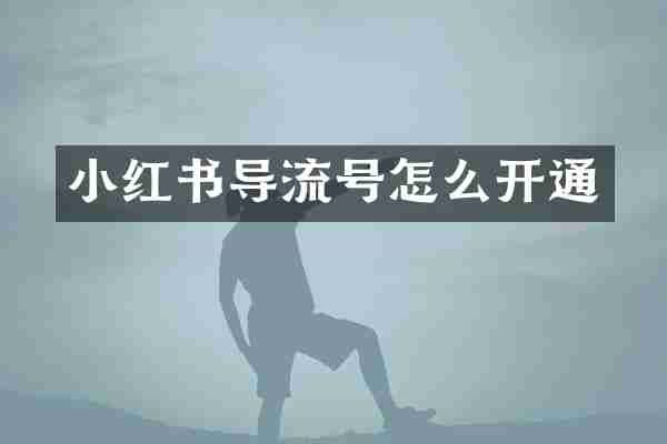 小红书导流号怎么开通