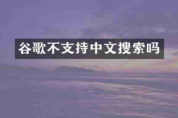 谷歌不支持中文搜索吗