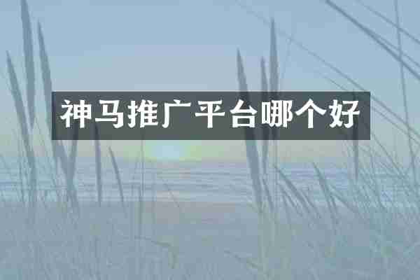 神马推广平台哪个好
