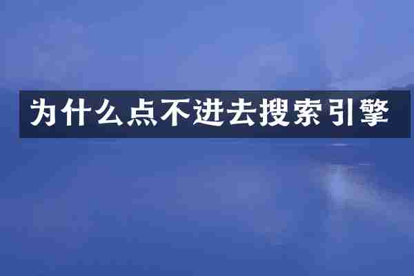 为什么点不进去搜索引擎