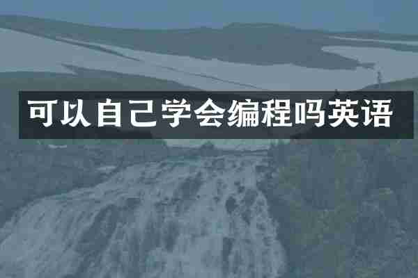 可以自己学会编程吗英语
