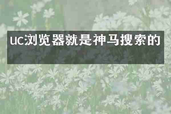 uc浏览器就是神马搜索的吗