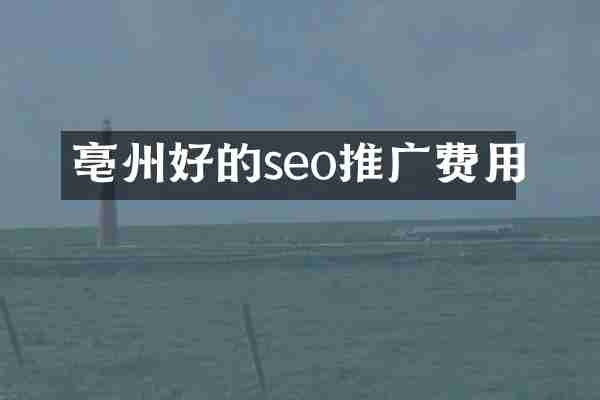 亳州好的seo推广费用