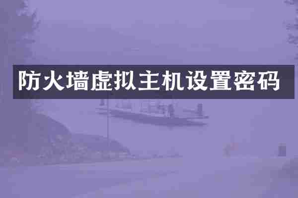 防火墙虚拟主机设置密码