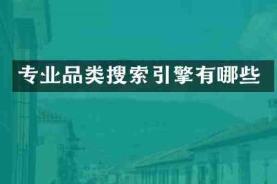 专业品类搜索引擎有哪些