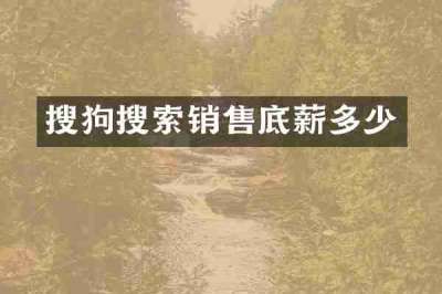 搜狗搜索销售底薪多少