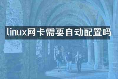 linux网卡需要自动配置吗