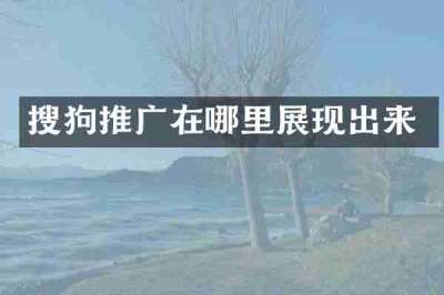 搜狗推广在哪里展现出来
