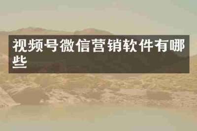 视频号微信营销软件有哪些