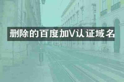 删除的百度加V认证域名