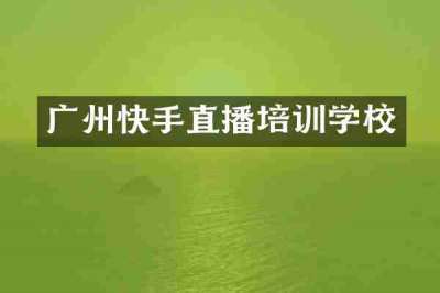 广州快手直播培训学校