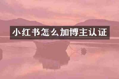 小红书怎么加博主认证
