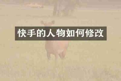 快手的人物如何修改