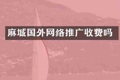 麻城国外网络推广收费吗