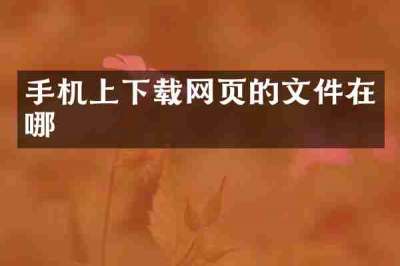 手机上下载网页的文件在哪