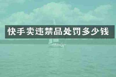 快手卖违禁品处罚多少钱