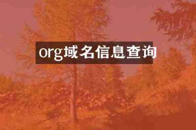 org域名信息查询