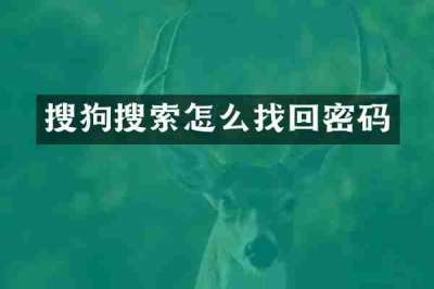 搜狗搜索怎么找回密码