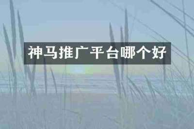 神马推广平台哪个好