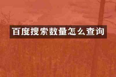 百度搜索数量怎么查询