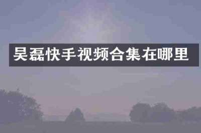 吴磊快手视频合集在哪里