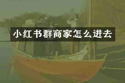 小红书群商家怎么进去