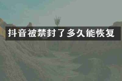 抖音被禁封了多久能恢复