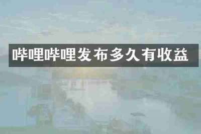 哔哩哔哩发布多久有收益