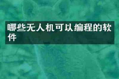哪些无人机可以编程的软件