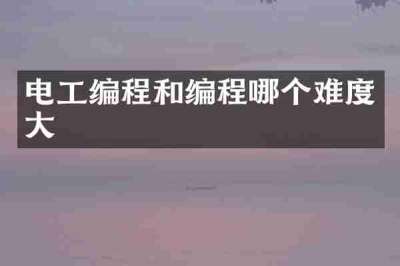 电工编程和编程哪个难度大