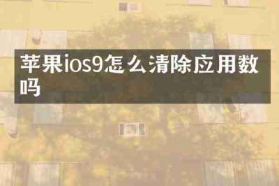 苹果ios9怎么清除应用数据吗