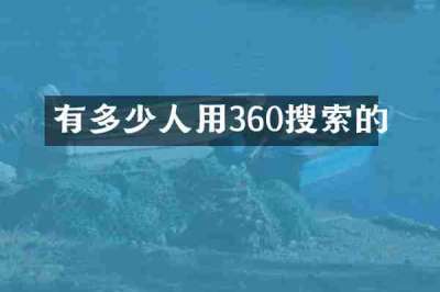 有多少人用360搜索的