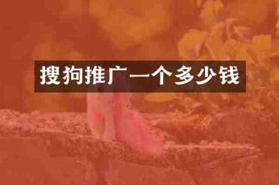 搜狗推广一个多少钱