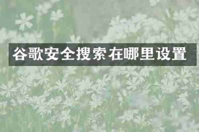 谷歌安全搜索在哪里设置