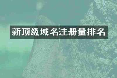 新顶级域名注册量排名