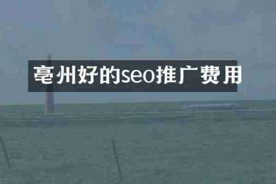 亳州好的seo推广费用