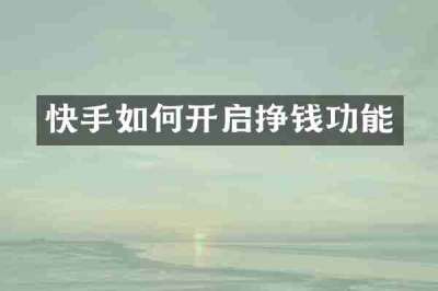 快手如何开启挣钱功能