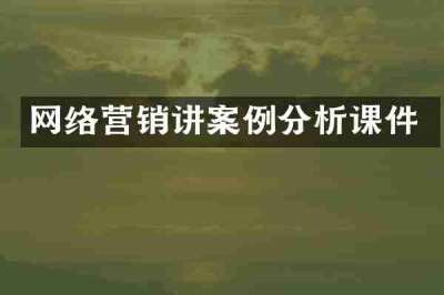 网络营销讲案例分析课件